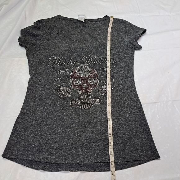 HARLEY Davidson Gray Embellished Tee - Picture 8 of 8